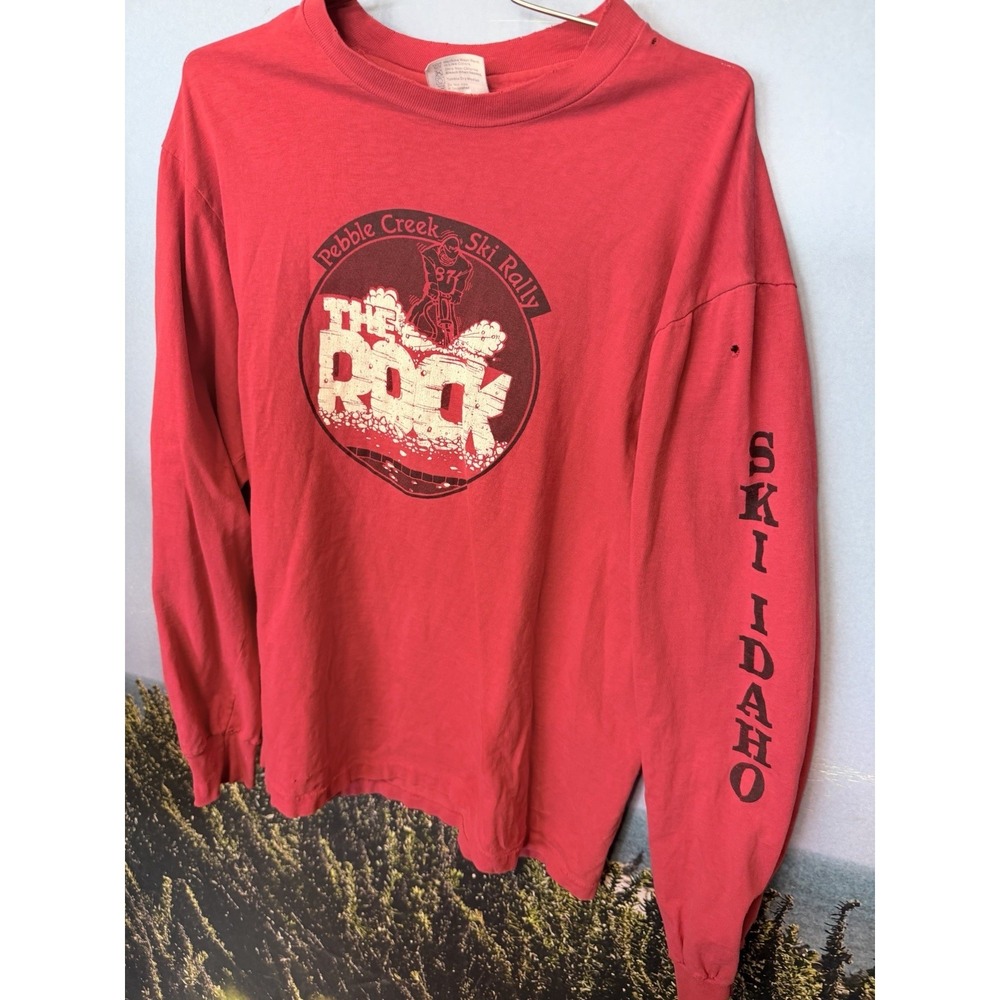 80's HANES BEEFY ski the rock pebble creek idaho Ski Idaho Diehard Ski Club Rare